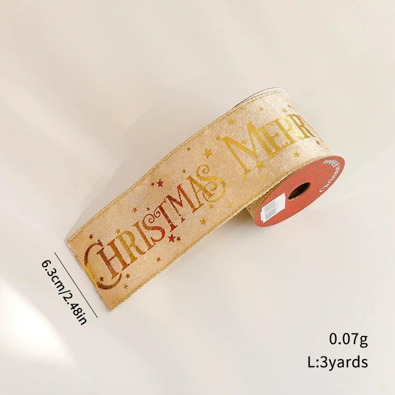 Festive Gold Webbing Christmas Decorations – Stylish Holiday Touch - ClubOn