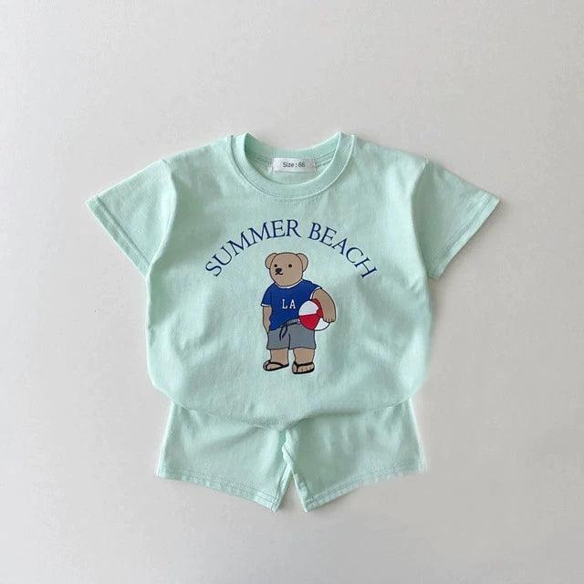 2pcs Baby Boys Summer Outfits Set - Fashionable T-Shirt & Shorts - ClubOn