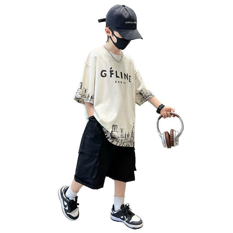 Boys Summer Short-Sleeved Suit – Cool Two-Piece Set - ClubOn