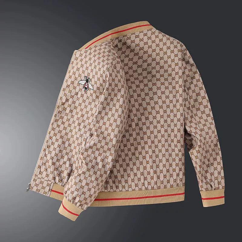 Embroidered Printed Baseball Collar Jacket – Stylish Casual Jacket - ClubOn
