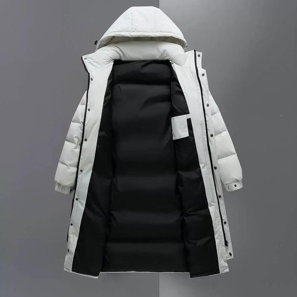Men's Winter Puffer Long Jacket – Down Coat for Cold Weather - ClubOn