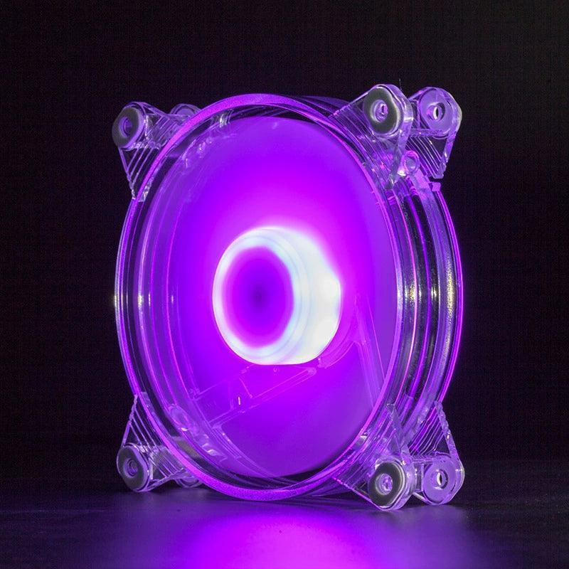 12CM Transparent Cooling Fan - Round Frame with LED Lights - ClubOn