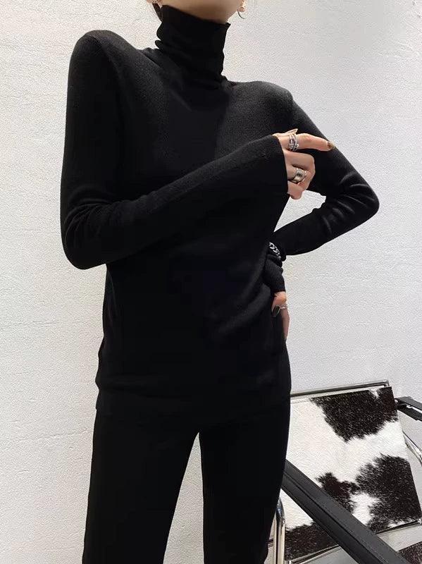 2024 Women's High Collar Wool Bottoming Shirt - ClubOn