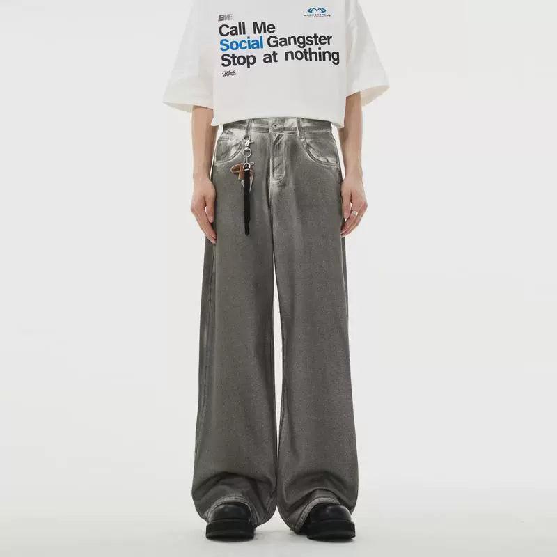 Men’s High Street Trend Loose Jeans – Waste Soil Dirty Design - ClubOn