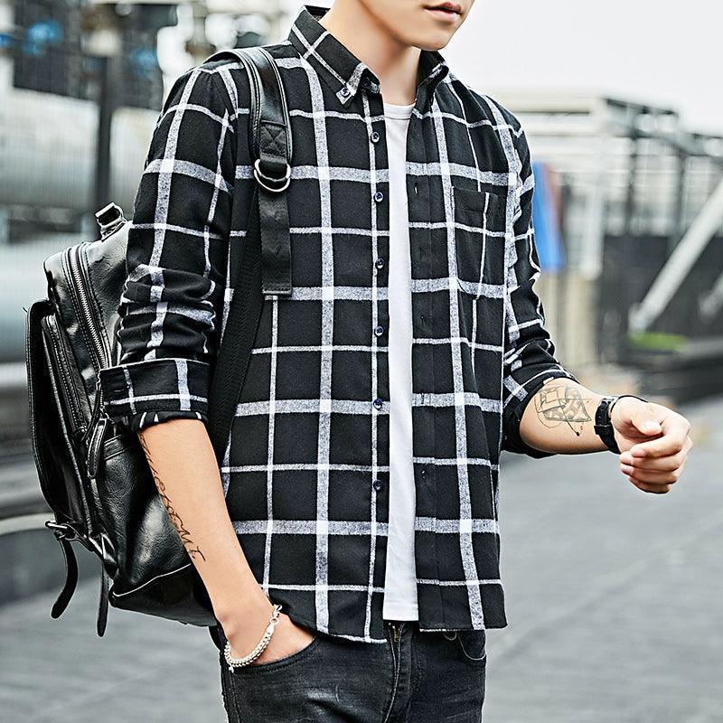 Men's Casual Plaid Cotton Shirt - Stylish and Comfortable - ClubOn