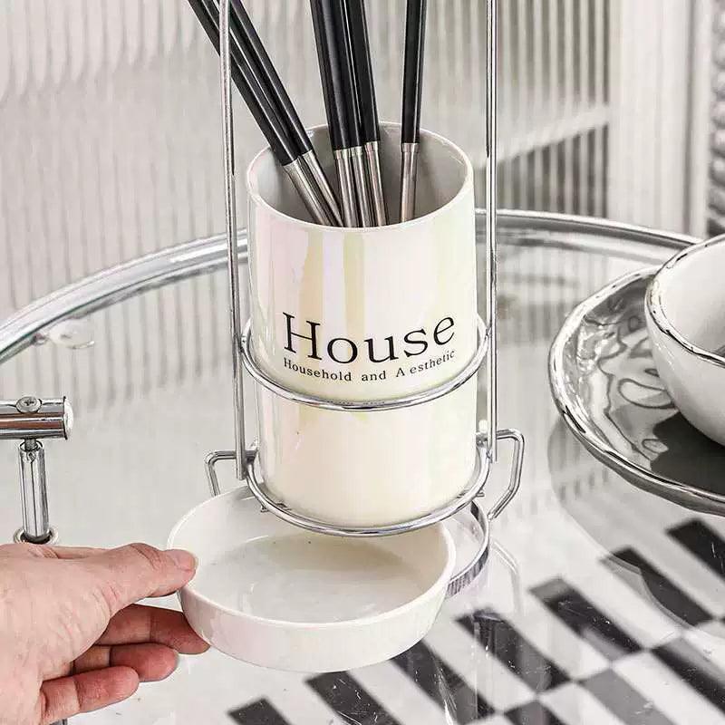 Electroplated Ceramic Chopsticks Holder – Light Luxury Style - ClubOn