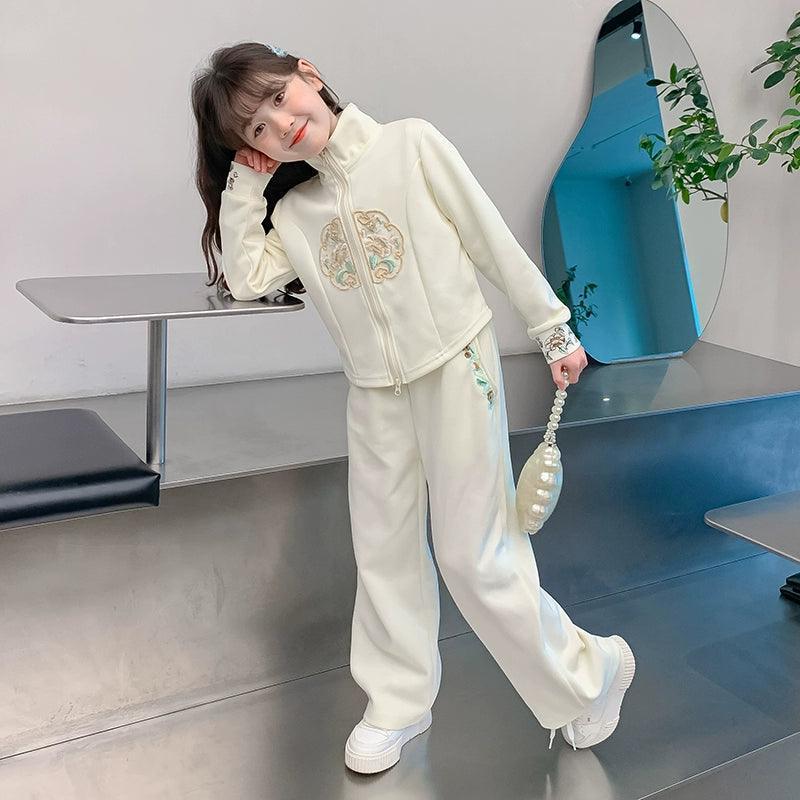 Girls' Spring & Autumn National Style Two-Piece Set - ClubOn