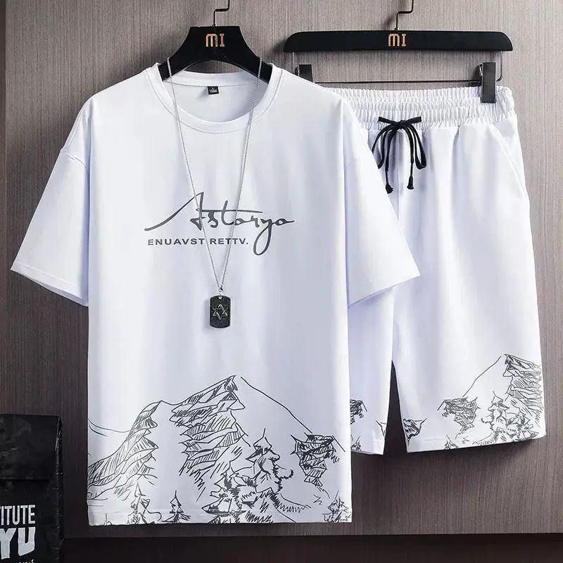 Summer Clothes for Men 2 Piece Set Short Sleeve T-shirt & Shorts - ClubOn