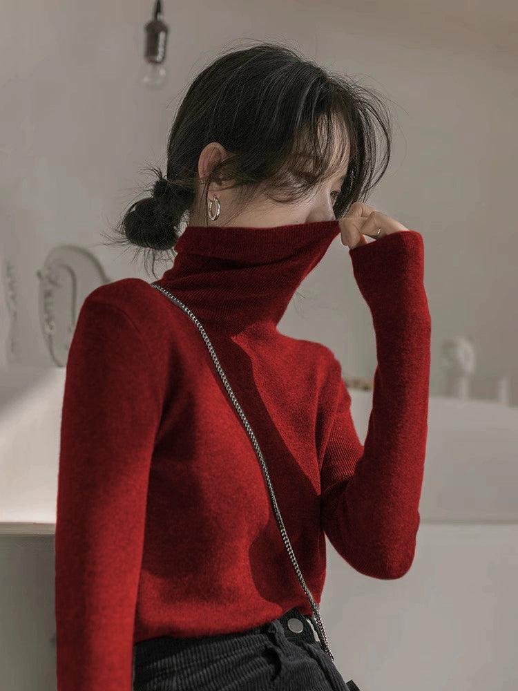 2024 Women's High Collar Wool Bottoming Shirt - ClubOn