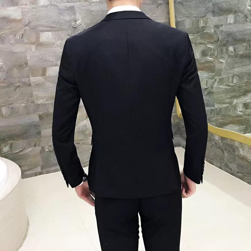 3-Piece Men's Blazer Suit for Wedding (Jacket + Pants + Office Gro) - ClubOn