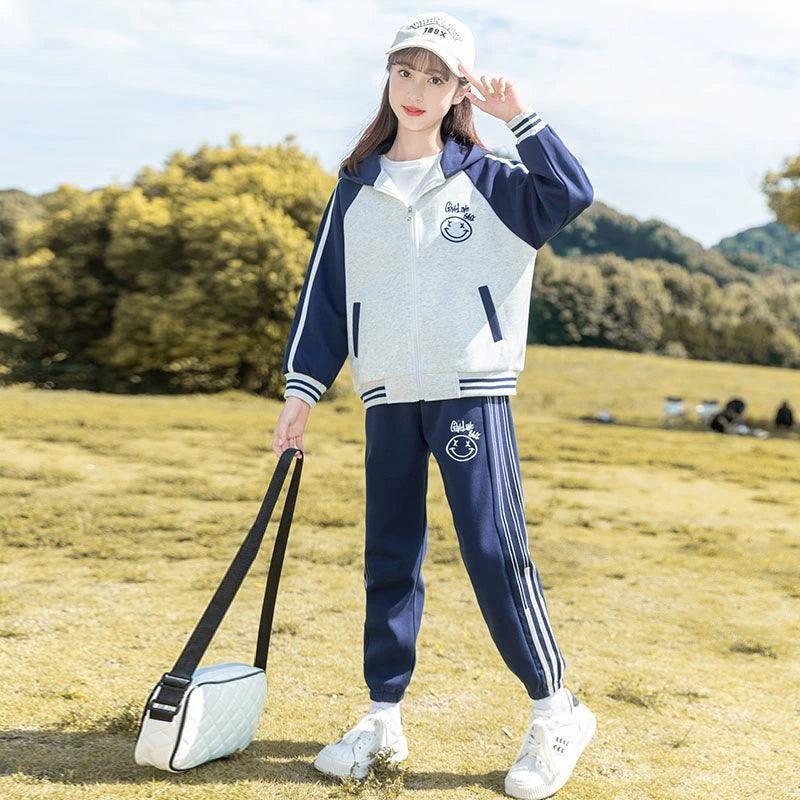 Girls' Thickened Western Style Autumn Sports Set - ClubOn