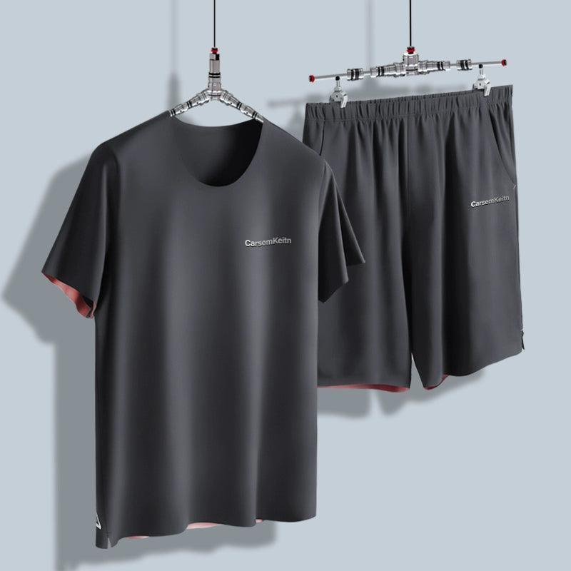 Men’s Home Wear Pajama Set – Breathable Cotton-Modal, Short-Sleeve & Shorts - ClubOn