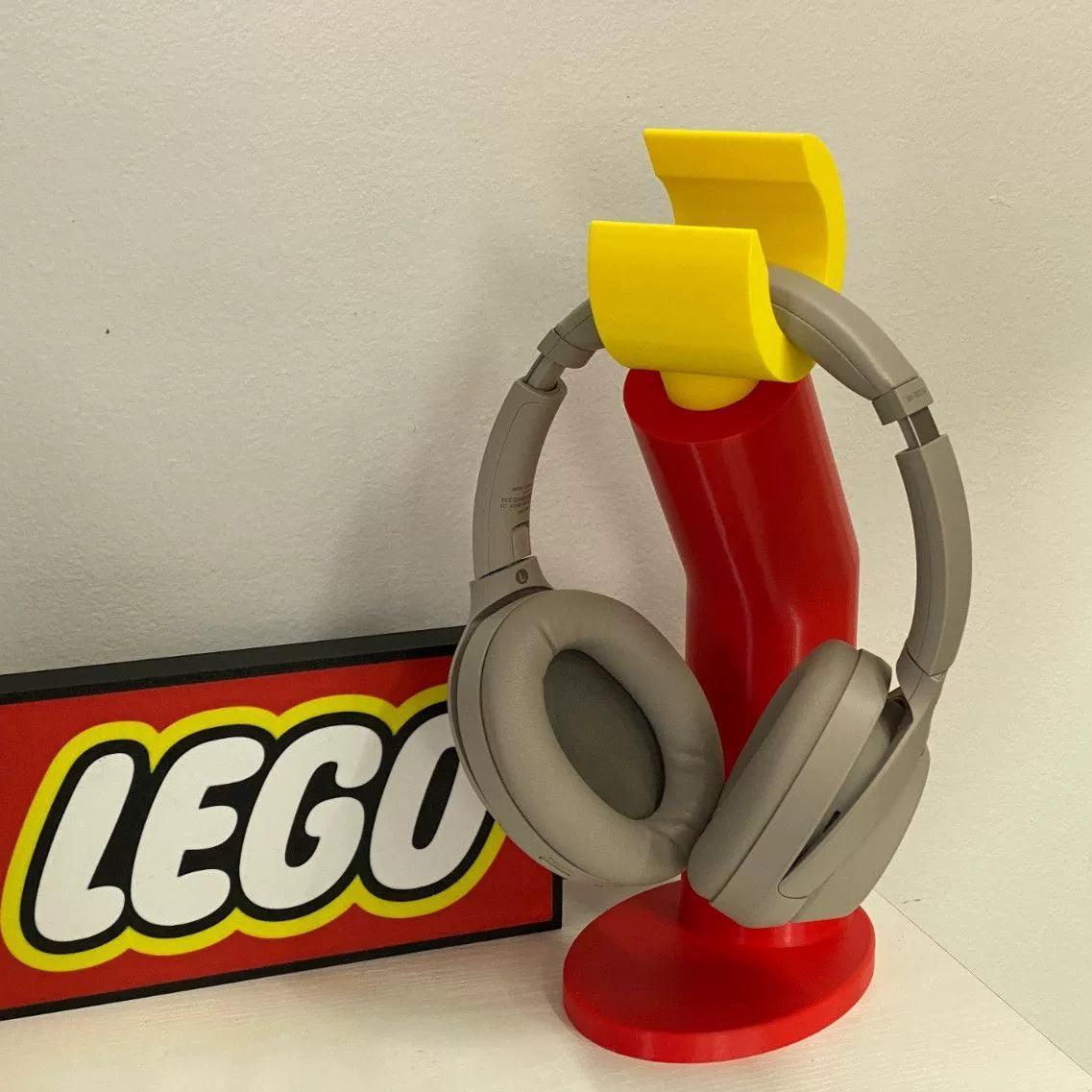 LEGO-Compatible Headphone Stand - Creative 3D Printed Desktop Rack - ClubOn