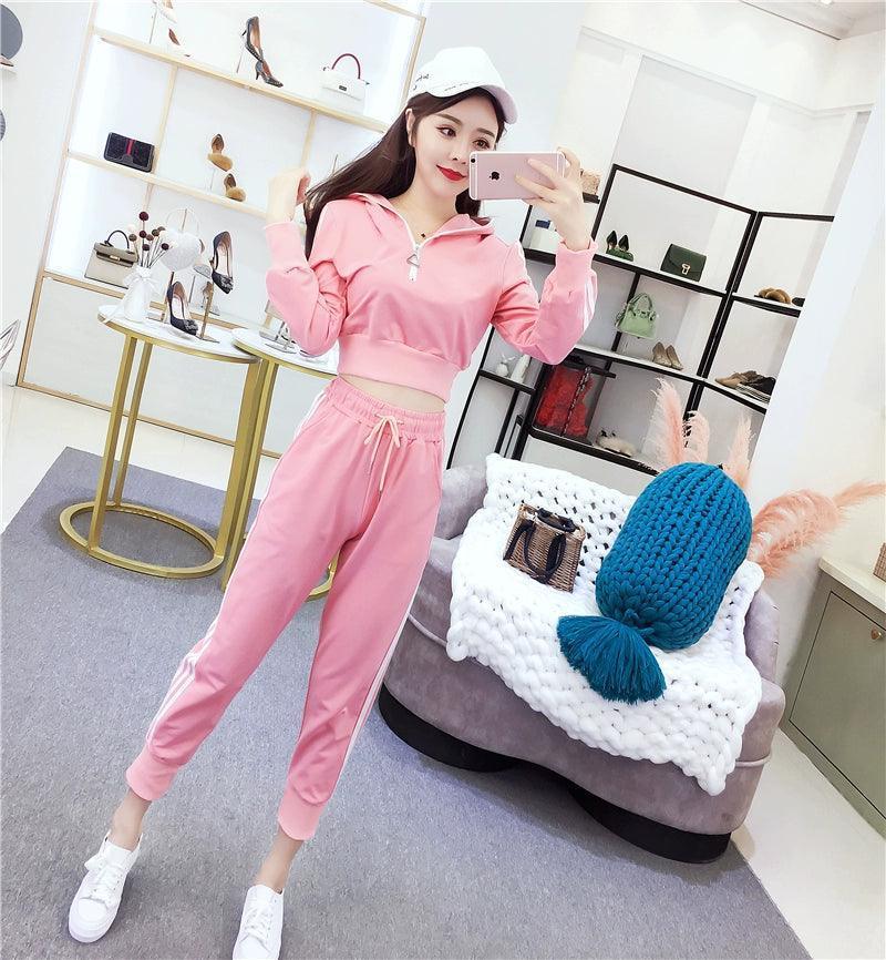 Women’s Slimming Hooded Sweater Two-Piece Sportswear Suit - ClubOn