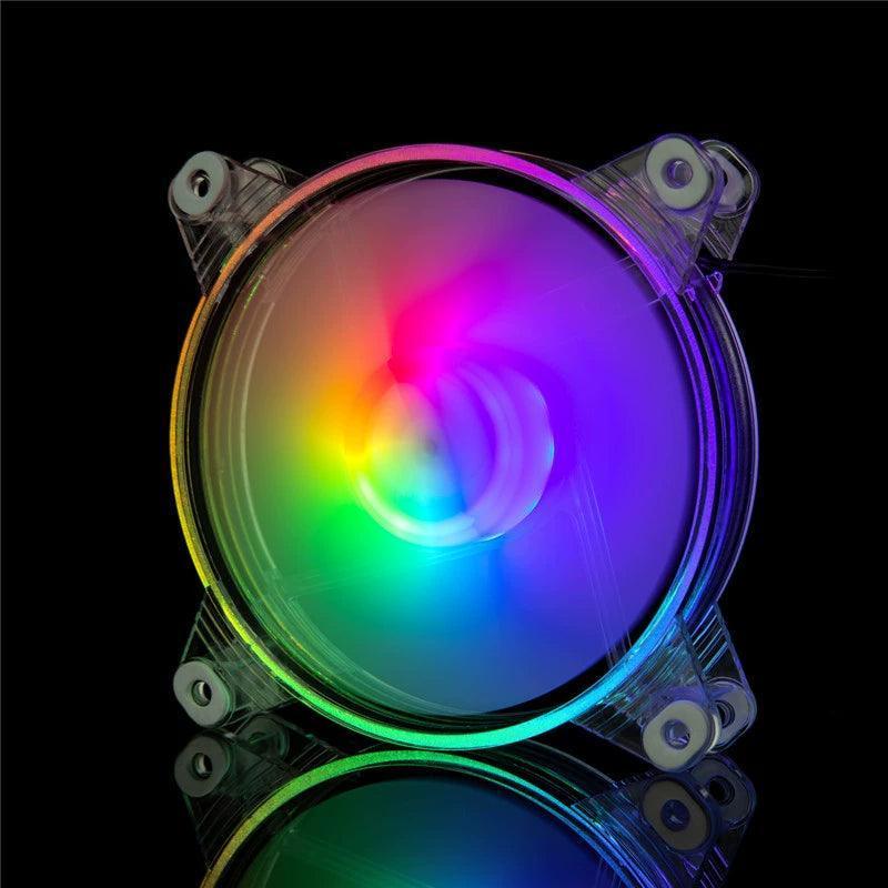 12CM Transparent Cooling Fan - Round Frame with LED Lights - ClubOn