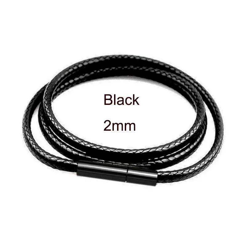 Black Leather Chain Necklace – DIY Handmade Craft for Women & Men - ClubOn