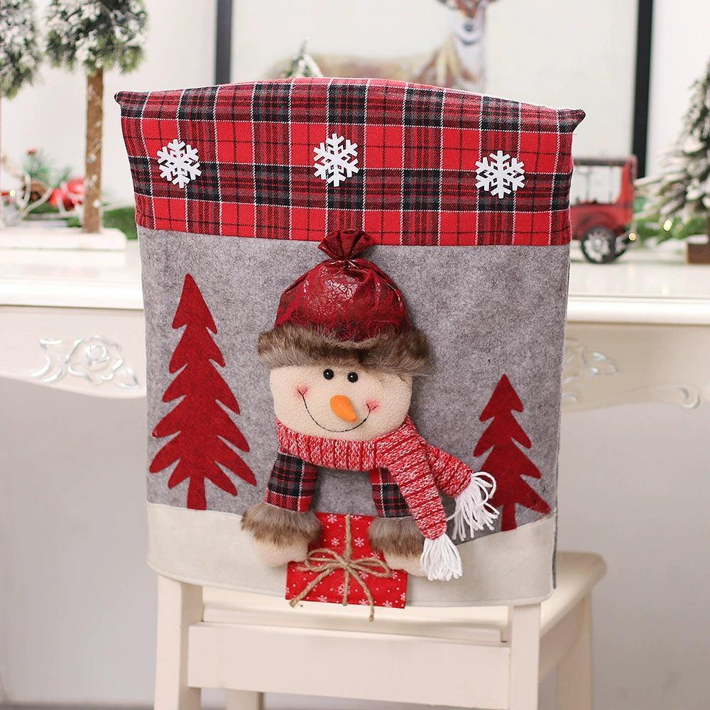 Christmas Red Chair Covers for Holiday Decorations - ClubOn