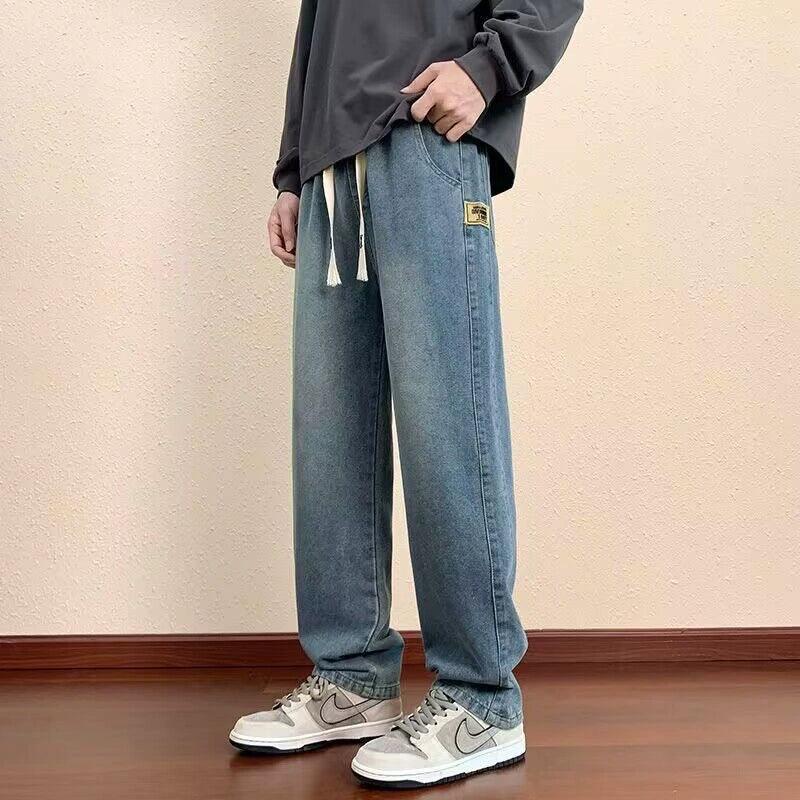 Spring & Autumn Men’s Wide-Leg Denim Trousers - Loose Fit - ClubOn