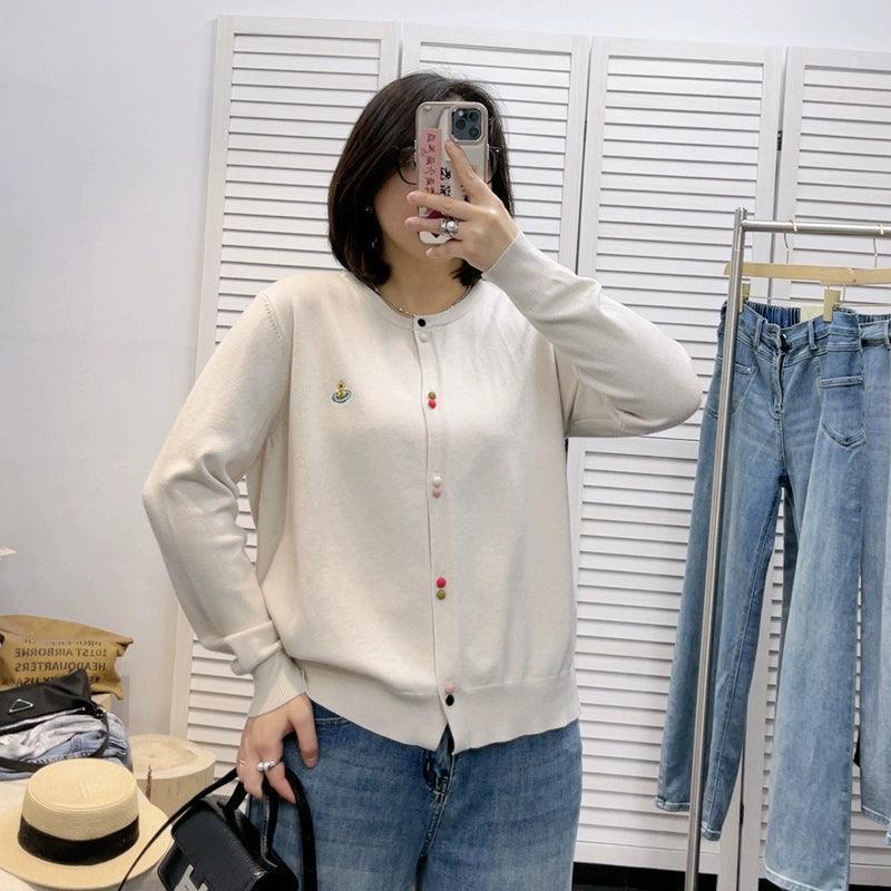 Custom Button Embroidery Knitted Cardigan for Women - ClubOn