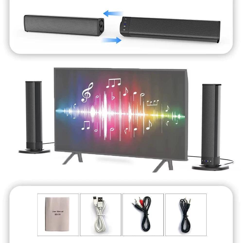 TV Soundbar – Wireless Bluetooth Speaker for Home Theater Sound - ClubOn