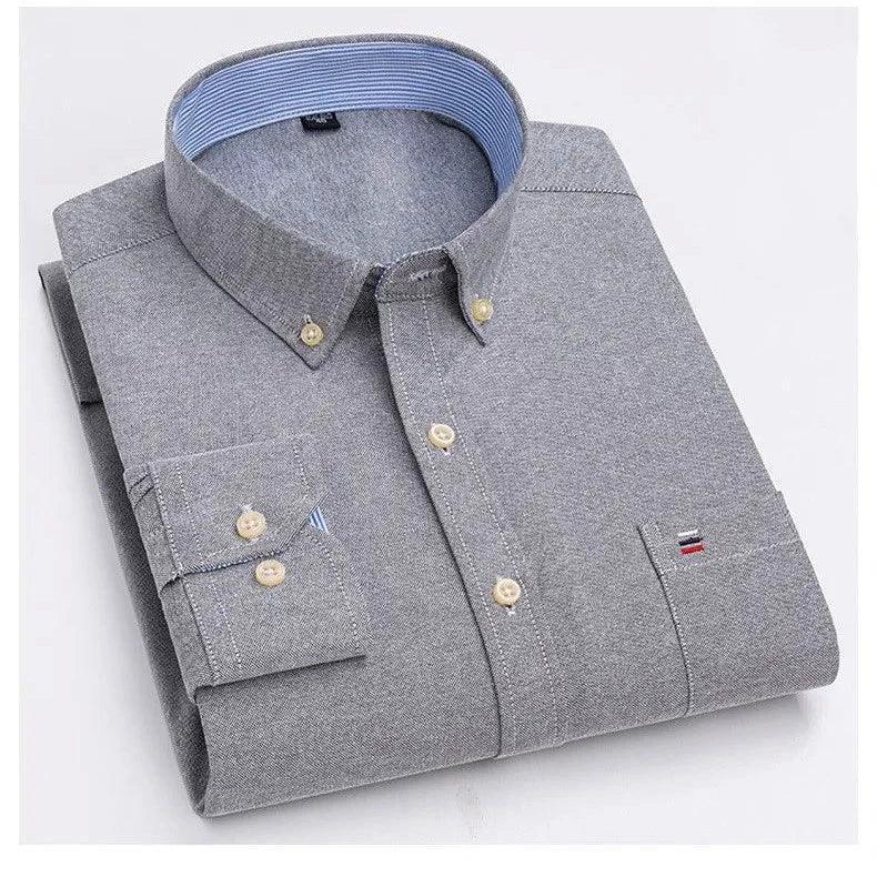 Men’s Solid Color Button Neck Casual Shirt – Stylish & Comfortable - ClubOn