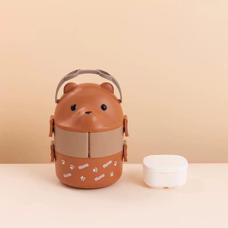 Double-Layer Spectacled Bear Lunch Box for Students & Office Workers - ClubOn