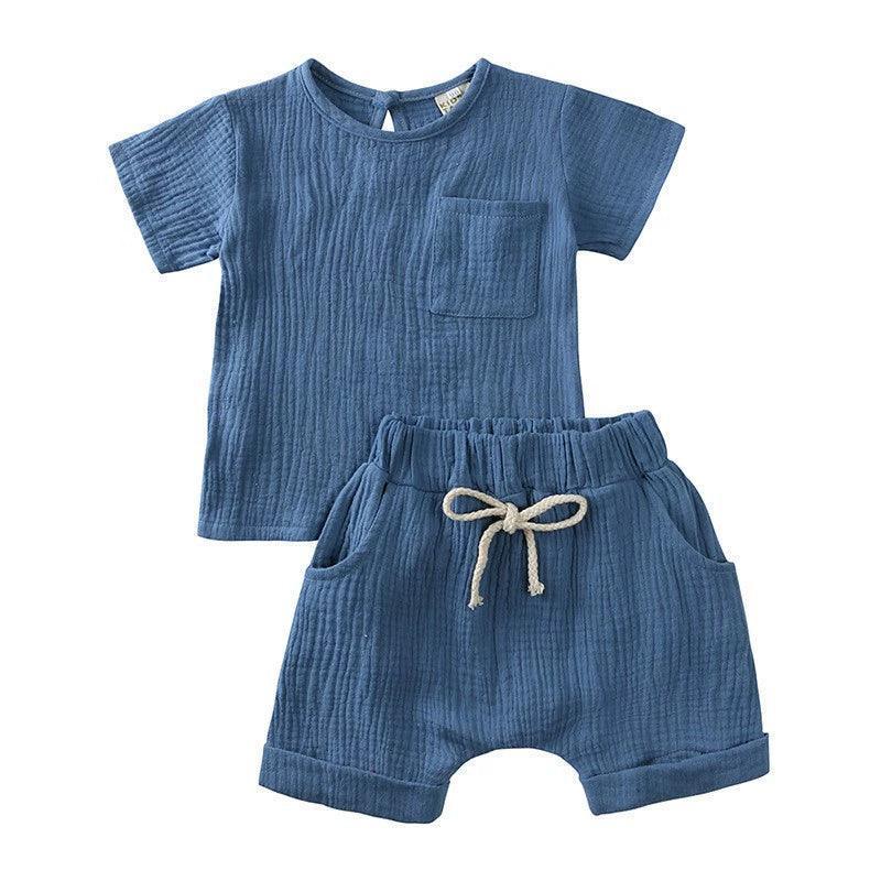 Baby Kids Clothes – T-Shirt & Shorts for Boys in Linen - ClubOn