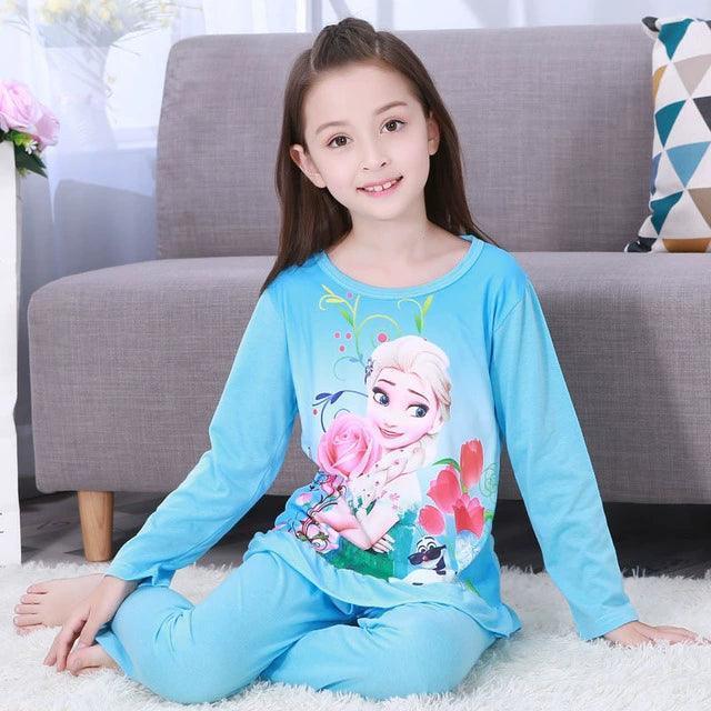 Girls' Anna & Elsa Pajamas - Long Sleeve Cartoon Clothing Set - ClubOn