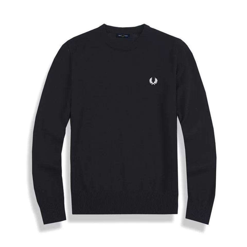 Men's Embroidered Wool Sweater - Autumn & Winter Round Neck, Long Sleeves - ClubOn