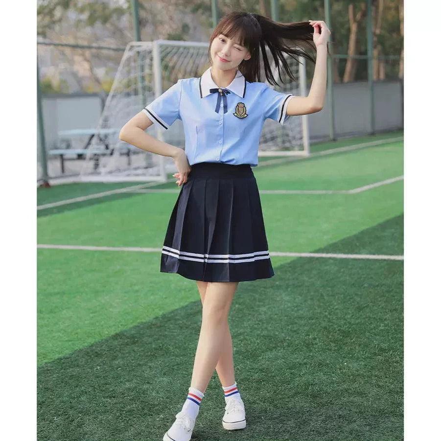 Short-Sleeved College Style Class Suit – School Uniform - ClubOn