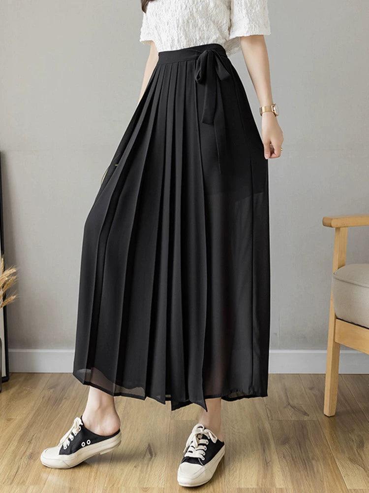 Ice Silk Chiffon Wide-Leg Pants for Women – Summer Style - ClubOn
