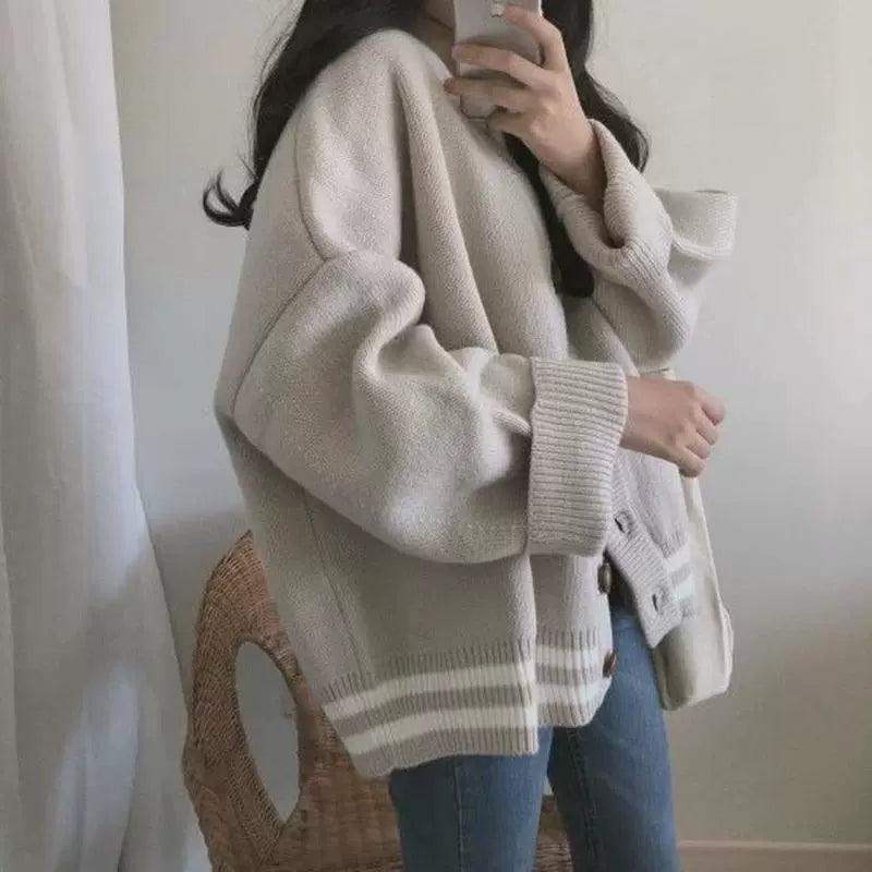 Women’s Knitted Cardigan Sweater | Elegant Solid Basic Winter Wear - ClubOn