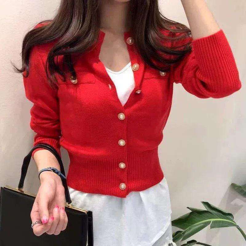 Autumn Long Sleeve Fashion Women Cardigan Sweater Knit - ClubOn