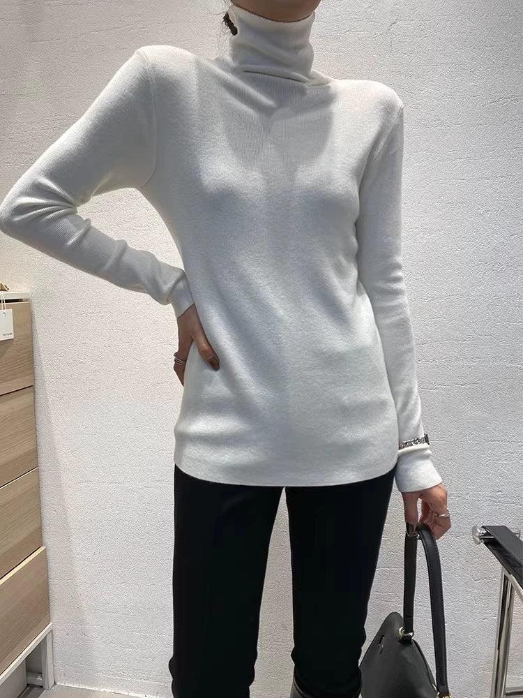 2024 Women's High Collar Wool Bottoming Shirt - ClubOn