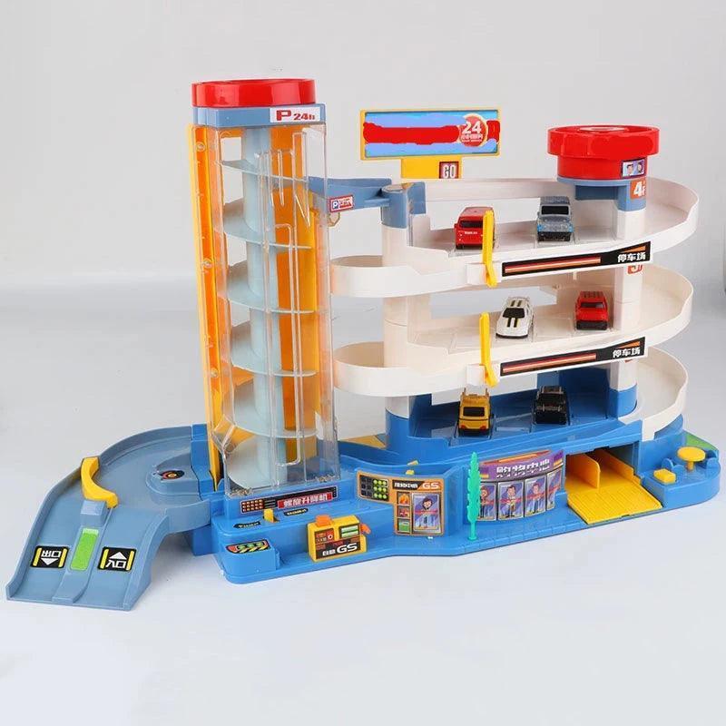 Large Electric Track Car Parking Lot Toy – Puzzle Adventure for Boys - ClubOn