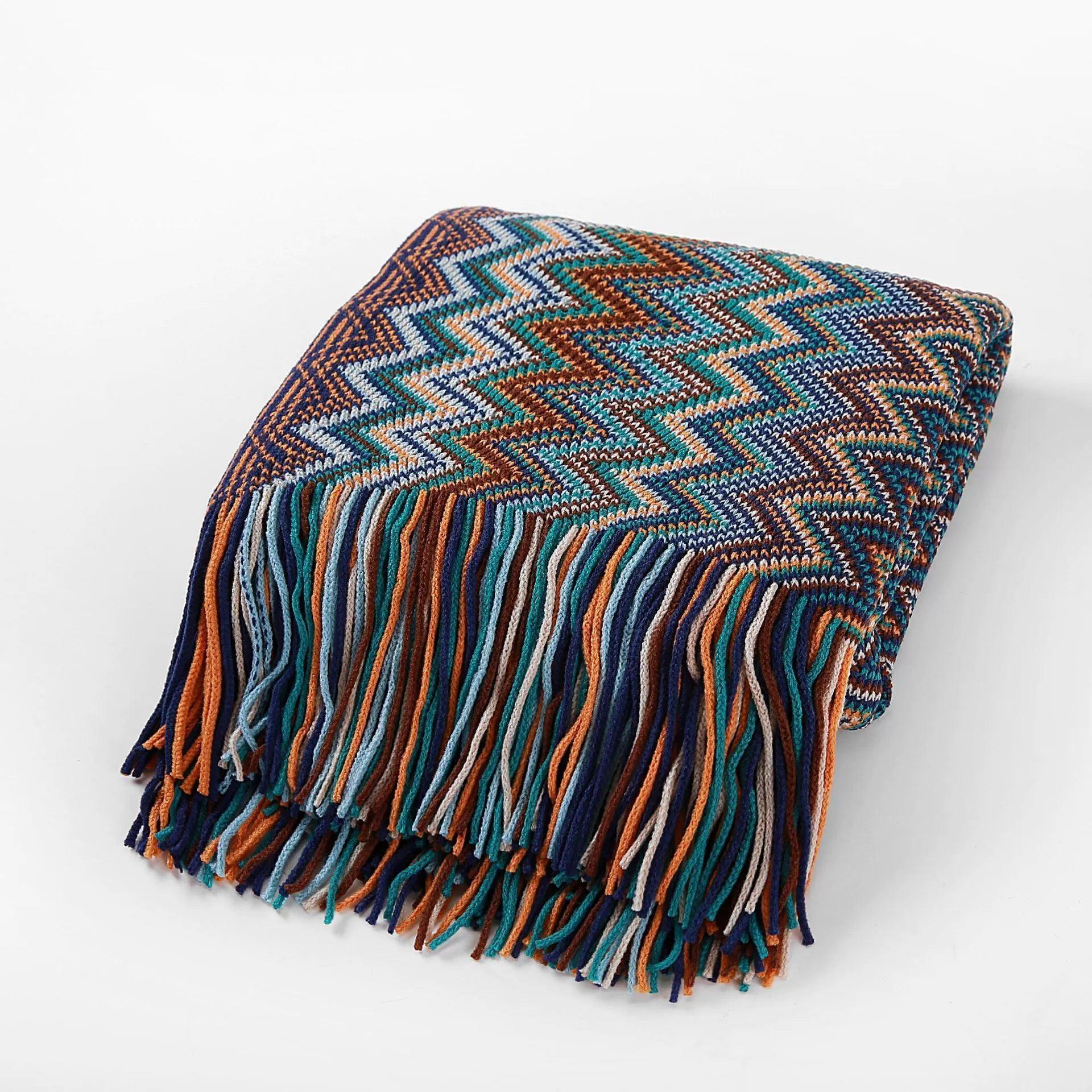 Bohemian Tassel Knitted Blanket – Sofa & Nap Throw - ClubOn