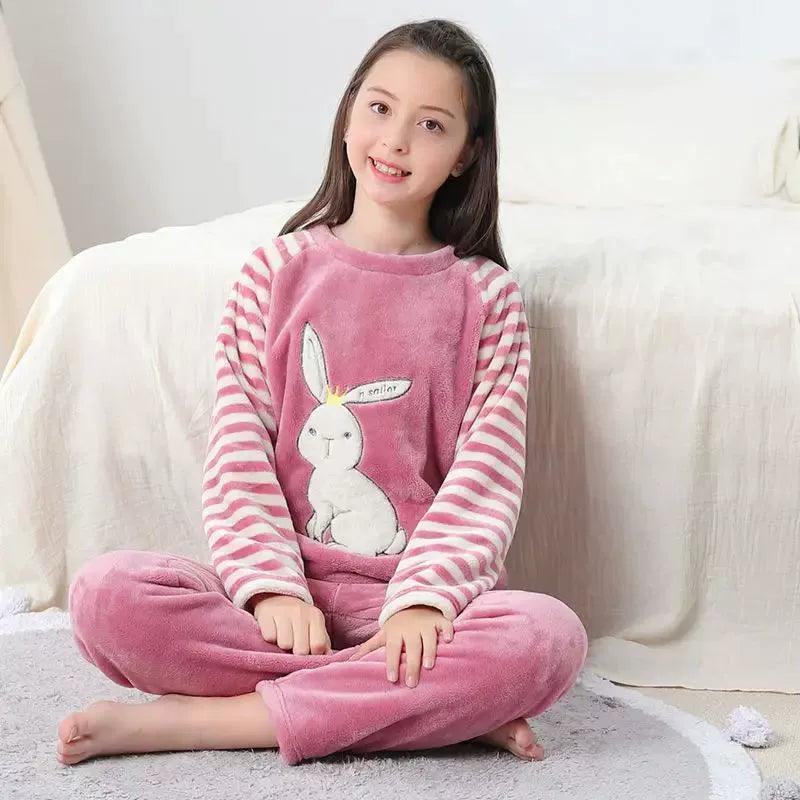 Girls' Christmas Fleece Pajama Set - Cozy Holiday Sleepwear - ClubOn