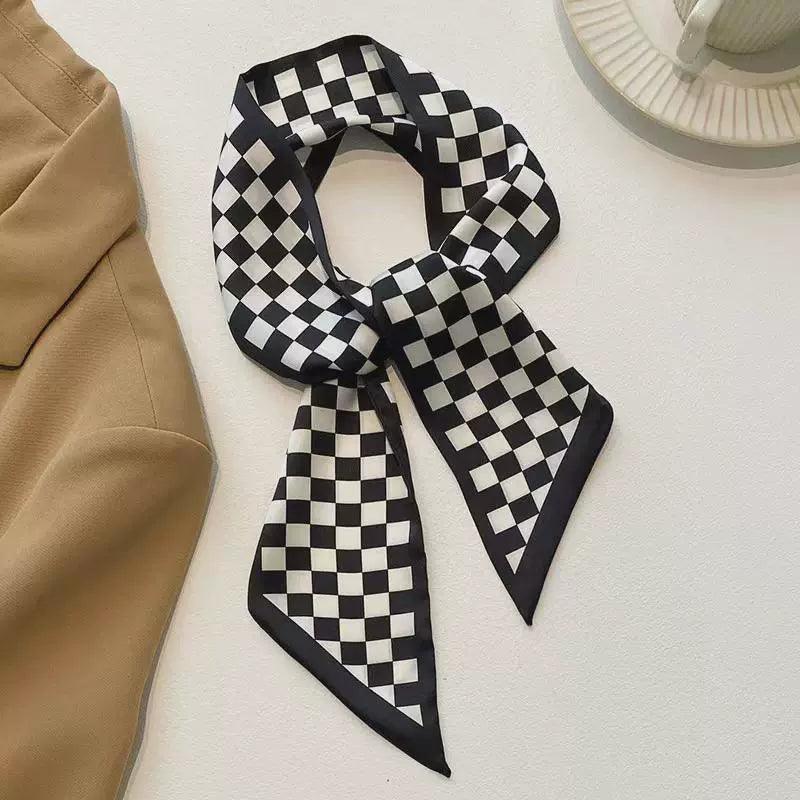 Solid Color Silk Scarf Hair Band Ribbon for Women - ClubOn