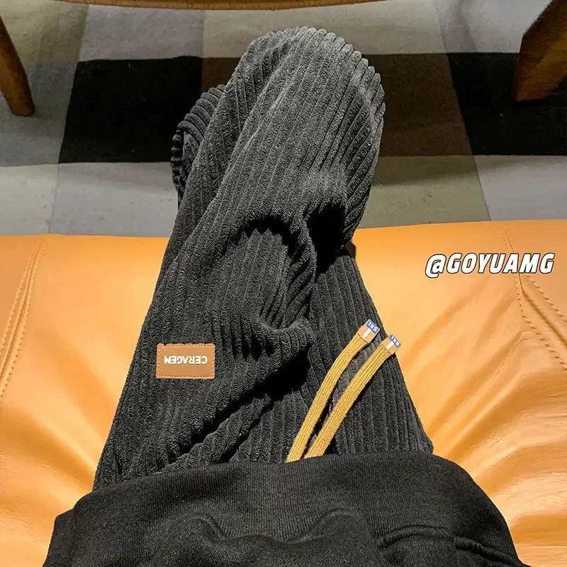 Winter Thickened Velvet Sweatpants, Loose Fit Trendy Pants - ClubOn