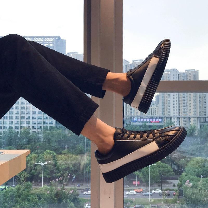 Autumn & Winter Plus Velvet Shell-Toe Men’s Shoes – Height-Enhancing Low-Top Sneakers - ClubOn