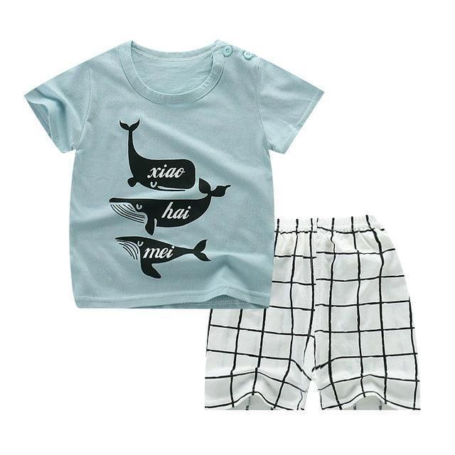 Baby Boys Summer Clothing Set - Short Sleeve T-Shirt & Shorts - ClubOn