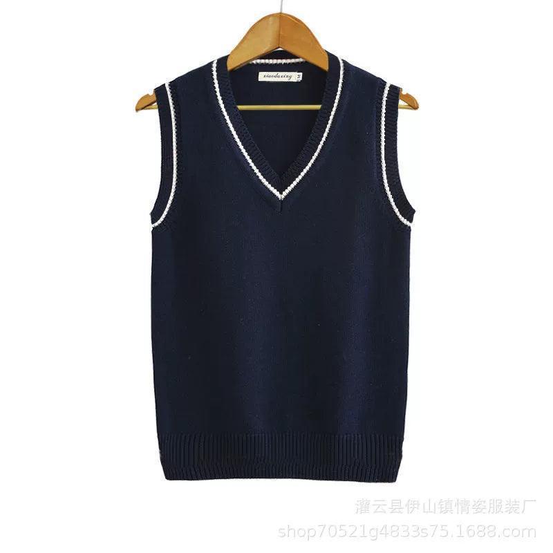 Thick V-neck Pullover Wool Vest for Men | Large Size Sleeveless Knitwear - ClubOn