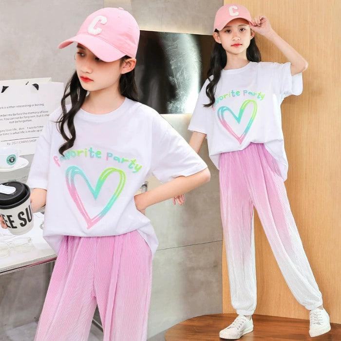 Girls' Summer Sports Suit – New Western-Style Children’s Outfit - ClubOn