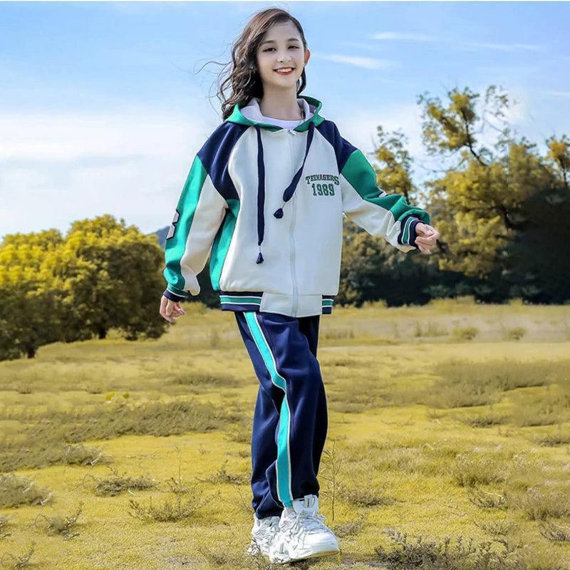 Girls' Plus Velvet Suit – New Autumn & Winter Style for Big Kids - ClubOn