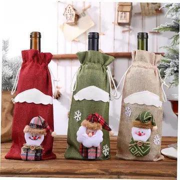 Christmas Wine Bottle Decoration Set | Festive Wine Bags - ClubOn