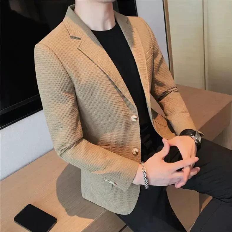 Male Casual Suit Jackets Blazer for Men – Slim Fit Wedding Blazer Jacket - ClubOn