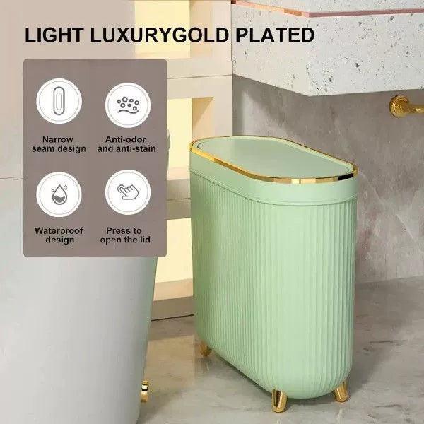 Water-Resistant Garbage Basket for Bathroom – Compact Trash Bin - ClubOn
