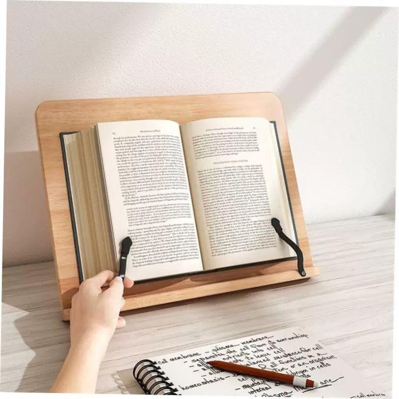 Wooden Reading Stand & Computer Stand – Adjustable Bookshelf - ClubOn