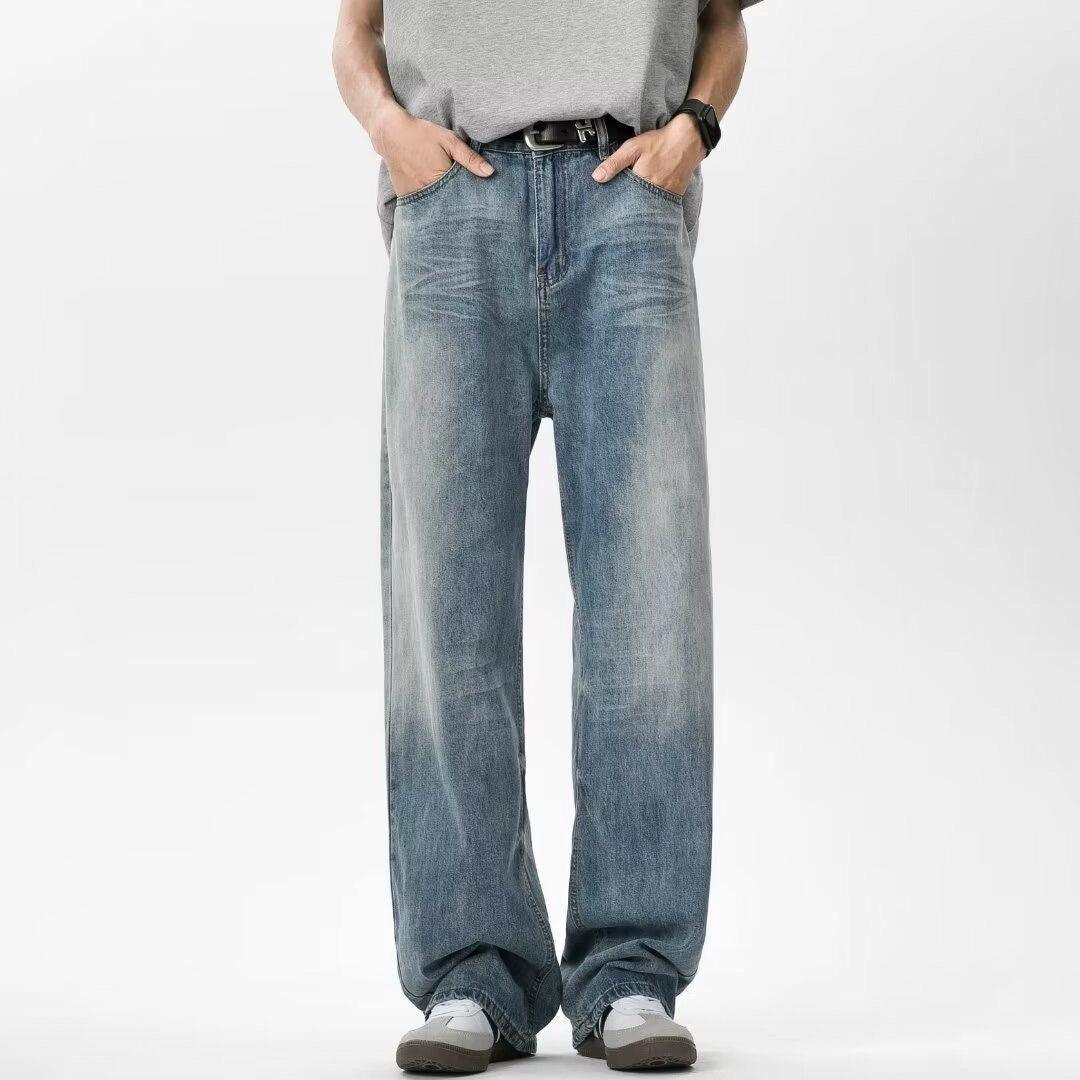 Retro Washed Wide-Leg Jeans - Unisex, Loose Fit - ClubOn