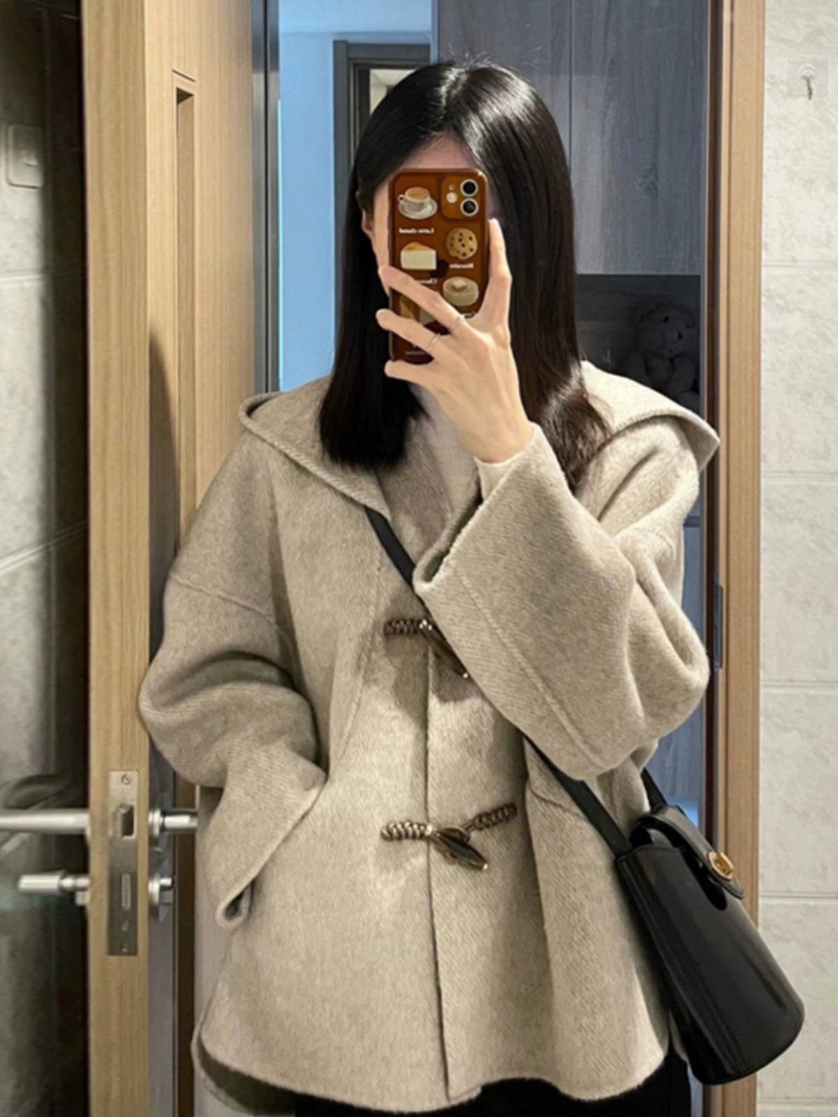 2024 Petite Double-Faced Cashmere Woolen Coat - ClubOn